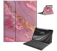 AIRWEE Keyboard Case for iPad Pro 12.9 inch 6th Generation 2022,for iPad Pro 12.9" 5th Gen 2021/4th Gen 2020 Case with Keyboard & Pencil Holder,Clear Rotate Stand for iPad 12.9 Pro Case,Marbling 20