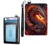 AIRWEE Kids Wallets for Girls High Capacity Portable Wallet, Slim PU Leather Card Holder Wallet for Teen Girls, Pocket Wallet with ID Window & Wristlet, Wallet Ideal for Cash, Coins, IDs, A1, Fiery