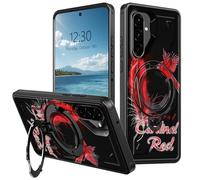 AIRWEE Magnetic Stand Case for Samsung Galaxy A26 5G 6.7", Full Coverage Hard Back Shockproof Cover with 360° Rotatable Kickstand, Supports Magnetic Car Mount & Wireless Charging, Red Leader Bird