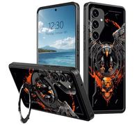 AIRWEE Magnetic Stand Case for Samsung Galaxy S25 5G 6.2", Full Coverage Hard Back Shockproof Cover with 360° Rotatable Kickstand, Supports Magnetic Car Mount & Wireless Charging, Eagle Skull