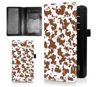 AIRWEE Slim Checkbook Cover for Women, RFID Blocking PU Leather Checkbook Wallet with Card Slots Pen Holder, Bifold Durable Checkbook Register and Cover for Purse, A3, Leopard Print 1, Size: 7.28