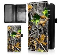 AIRWEE Slim Checkbook Cover for Women, RFID Blocking PU Leather Checkbook Wallet with Card Slots Pen Holder, Bifold Durable Checkbook Register and Cover for Purse, A1, Camouflage Deadwood Tree, Size