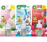 Airwick 19ml Plug In Refills 6 Pack - 2 of each - Pure Serenity, White Peony & Jasmine, Berries & Peach Blossom