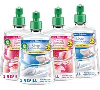 Airwick Active Fresh Refills Bundle 228ml 4 Pack - Linen & White Orchid (2 Units) - Cherry Blossom & Raspberry (2 Units)