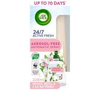 Airwick Aerosol-Free Automatic Air Freshener Spray Kit, Jasmine Bouquet, 1 Gadget & 1 Refill (228ml), 24x7 Active Fresh Odour Neutraliser, Lasts Up to 70 Days, Air freshener for Home