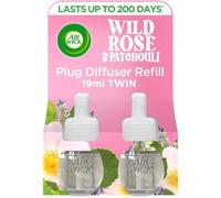 Airwick Air Freshener Plug In Diffuser Refill| Room Air Freshener|Fragrance : Wild Rose and Patchouli| Contains : 2 x 19ml| Usage: Lasts Upto 500 days (100 Days per refill)