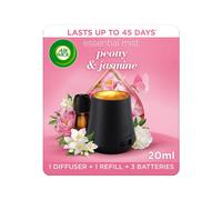 Airwick Essential Mist Diffuser Kit Balancing Peony & Jasmine1 Device & 1 refill (20 ml) Natural Essential Oils Last up to 45 days Air freshener