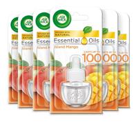 Air Wick Plug in Diffuser Refill, Island Mango, Pack 6 x 19ml, Long Lasting Fragrance, Lasts up to 600 days, Plug in Air freshener