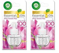 Airwick Essential Oils Air Freshener, Electrical Plug Refill, Pink Sweet Pea, 19ml (Pack of 2)