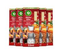 Airwick Essential Oils Reed Diffuser Air Freshener Mulled Wine Scent, 5 Bottles X 30 ml