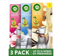 Airwick - Linen and Orchid - Cherry - Sweet Vanilla & Shea Butter - Reeds 25ml 3 Pack (1 of each)