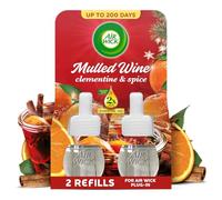 Air Wick Plug in Diffuser Twin Refill, Mulled Wine, Pack 2 x 19ml, Long Lasting Fragrance, Lasts up to 600 days, Plug in Air freshener