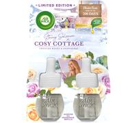 Airwick Plug in Diffuser Twin Refill, Cosy Cottage Frosted Roses & Snowberry, Pack 1 x 19ml, Long Lasting Fragrance, Lasts up to 200 days, Plug in Air