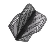 RED DRAGON Airwing Unique Moulded Black & Grey Standard Dart Flights 1 Set Per Pack (3 Dart Flights in total)