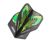 RED DRAGON Airwing Unique Moulded Peter Wright Snakebite Green V-Standard Dart Flights 1 Set Per Pack (3 Dart Flights in total)