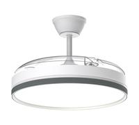 Airwit 106 cm Retractable Ceiling Fan with Lighting and Remote Control, 3 Colour Temperatures Lamp with Fan, Quiet Ceiling Fan with Light DC Motor for Living Room, Bedroom