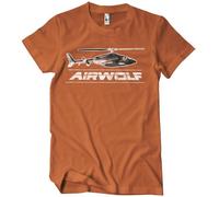 Airwolf Officially Licensed Distressed Mens T-Shirt (Burnt Orange), X-Large