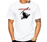 Airwolf T-Shirt Helicopter Retro 80S Tv Show Mens Pilot Fashion Tee Top Colorful Tee Shirt White