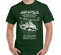 Airwolf T-Shirt Mens 80'S Retro Tv Programme Helicopter Drama Show The A-Team Forest XXL Olive