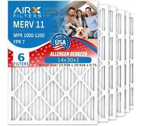 AIRX FILTERS WICKED CLEAN AIR. 14x30x1 Air Filter MERV 11 Electrostatic Pleated Air Conditioner Filter 6 Pack HVAC AC Furnace Filters