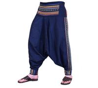 Airy Ethno Harem Pants 'Rishikesh' In Boho Style With Colorful Woven Inserts
