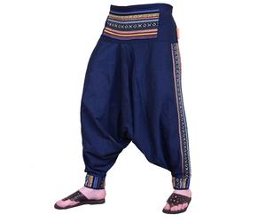 Airy Ethno Harem Pants 'Rishikesh' In Boho Style With Colorful Woven Inserts