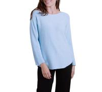 Airy Threads Women's Italian Plain Jumper Pullover Crew Neck Ladies Layering Knit Top Long Sleeves Sky Blue Christmas Sweater Casual Womens Blouse Crop Top Short Length Sweatshirts One Size 8-14