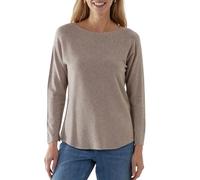 Airy Threads Women's Italian Plain Jumper Pullover Crew Neck Ladies Layering Knit Top Long Sleeves Sweater Casual Blouse One Size 10-16 (UK, Alpha, One Size, Regular, Regular, Light Mocha, Crew Neck)