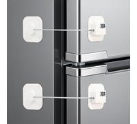 Airydar 2 Pack Password Fridge Locks with No Tools or Drilling, Child Proof for Refrigerator, Freezer, Cabinets and Drawers for Kids, Toddlers and Adults (White, 2 Pcs)