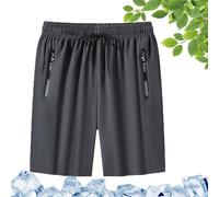 Airyflex Shorts,Icedactive - Women's Ice Silk Quick Drying Stretch Shorts,Icedactive Drawcord Elastic Waist,Onavee Short Unisex (Grey,XL)
