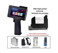 AIRYSSFU handheld Printer, English Portable Small Label Handheld Inkjet Printer Production Date QR Code Batch Number Logo HD Printing Fadeless Fast Drying(Printer-Black HD Ink)