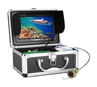 AIRYSSFU Underwater Fishing Camera, Underwater Fishing Video Camera Kit 1000TVL 6pcs IR/White LED With 7Inch Color Monitor 10M 15M 20M 30M ICE Fish Finder(IR LED 15M Cable)