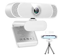 AIRYSSFU Webcam, 4K Webcam For PC Web Cam With Noise-Canceling Microphone/Privacy Cover/Tripod USB Web Camera For Computer Office