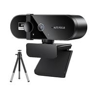 AIRYSSFU Webcam, Webcam For PC Web Camera Mini Web Cam With Microphone Usb Webcan Autofocus 4K 2K 1080P Full HD Stream Camera For Computer Laptop(4K With Tripod)
