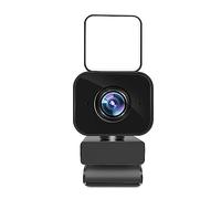AIRYSSFU Webcam, Webcam HD 1080P With Ring Light And Tripod Webcam Cover 3 Colors Brightness Adjustable For Conferencing, Live Streaming, Recording