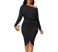 AirZeal Women's Elegant V Neck Wear to Work Dresses Casual Short Sleeve Bodycon Slim Fit Business Penci Dress with Belt, 5465back, M