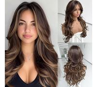 Aisaide Long Wavy Wig:Fall in love with your hair everywhere.The layered wig adds depth and dimension to your hair and makes it look fuller and more voluminous