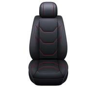 Aisaimout Leather Car Seat Cover Waterproof Non-Slip Pad Cushion PU Luxury Comfy Padded Protector for BMW Series 5, Series 6, Series 7, Series 8(Black red-Back row)