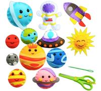 Aisamco 12Pcs Sewing Craft Kit for Kids,DIY Crafting and Sewing Set,Space Exploration Theme, Educational Sewing Kit for Beginner Children Boys and Girls