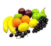 Aisamco 21 Pcs Artificial Fruits Assorted Fake Fruit Lifelike Realistic Fruit for Home Kitchen Restaurant Decoration