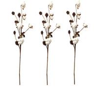 Aisamco 3 Pack Cotton Stems Farmhouse Decoration Floral Picks Rustic Style Vase Filler Rustic Cotton Branches 26.8'' Per Stem Decoration Flower