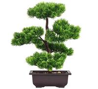 Aisamco Artificial Bonsai Tree 33cm Japanese Pine Fake Plant Potted Decor for Home, Desktop Display - Artificial House Plants Decoration