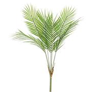Aisamco Artificial Tropical Palm Leaf Bush Artificial plant in Green 1 Pcs Plastic Areca Palm Plant 6 Leaves 29.5" Tall for Tropical Greenery Accent Floral Home Office Decoration
