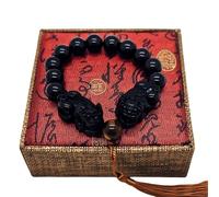 Aisamco Black Obsidian,Feng Shui Bracelet,with Pixiu and Tiger Eye Stone,Relax Anxiety Beaded Bracelet,Gift for Women and Men