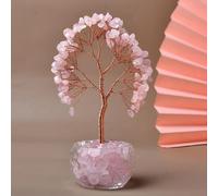 Aisamco Chakra Healing Crystal Tree of Life,Crystals and Healing Stones, Handmade Bonsai Trees,Positive Energy, Wealth, Good Luck,Feng Shui Home Office Decor,Birthday Gifts for Women (Pink)