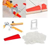 Aisamco Tile Leveling System 1.5mm with Tile Plier,300 Pcs Tile Level Wedge Spacer and 100 Pcs Wedges with 1 Pcs Tile Leveling Plier, Tools Kit for Tile Stone Installation (1.5mm Tool Set)