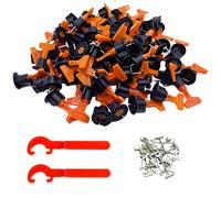 Aisamco Tile Leveling System Kit,100pcs Orange Reusable Tile Spacers,2 Special Wrenches,20 Spare T-pins,Reusable Tile Installation Tool Kit for Wall and Floor Ceramic Tile