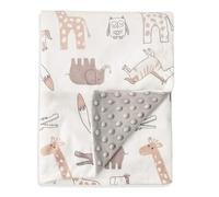 Aisawate Baby Blanket Newborn Gifts, Soft Plush Blankets with Dotted Backing, Animal Printed Essentials for Unisex, Toddlers, Boys Girls 75x100cm