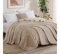 Aisbo Camel Throws for Sofas Large - Fleece Fluffy Bed Throw King Size Blanket, Soft Warm Fuzzy Blanket for Couch, 200x240 cm