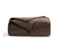 Aisbo Chocolate Brown Throws Blanket for Sofas - Single Fluffy Blanket Bed Throw Fleece, Warm Soft Flannel Blanket for Couch, 130x150cm